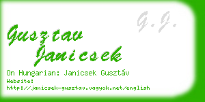 gusztav janicsek business card