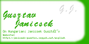 gusztav janicsek business card